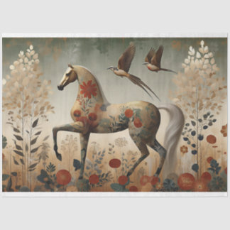 Mousseline Élégant Équine, Cheval, Papier Tissu Découpage