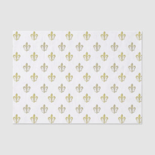 Mousseline Elégant métal or Fleurs de lys Tissu Papier
