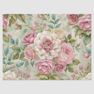 Mousseline Élégant papier de papier de tissus fleuri rose ins