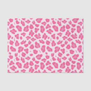Mousseline Élégant rose sur papier de tissus Motif léopard ro