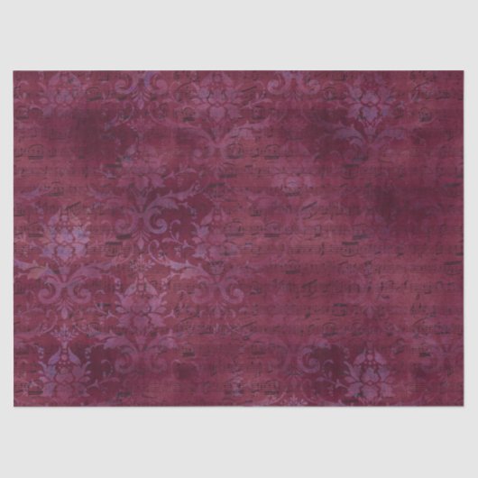 Mousseline Ephemera Bourgogne Papier série Design 1 (Recto)