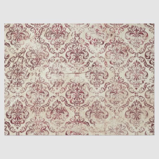 Mousseline Ephemera Burgundy Papier Series Design 11 (Recto)