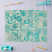 Mousseline Ephemera Turquoise Papier Series Design 10 (Artisanat)