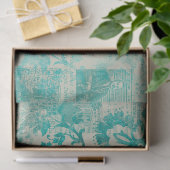 Mousseline Ephemera Turquoise Papier Series Design 10 (Cadeau)