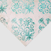 Mousseline Ephemera Turquoise Papier Series Design 6 (Détail)