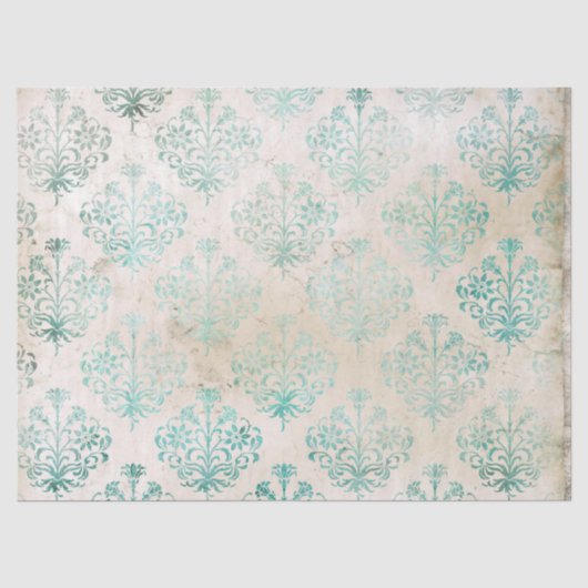 Mousseline Ephemera Turquoise Papier Series Design 6 (Recto)