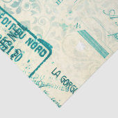 Mousseline Ephemera Turquoise Papier Series Design 8 (Détail)