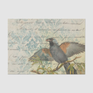 Mousseline Ephémère d'oiseaux vintage décolpage papier de tis