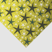 Mousseline étoiles noires et blanches en papier or (Détail)