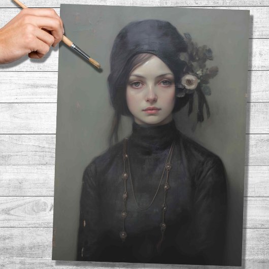 Mousseline Femme en noir 1 papier découpage