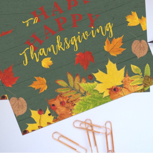 Mousseline Feuillage bon thanksgiving Sur Papier En Bois