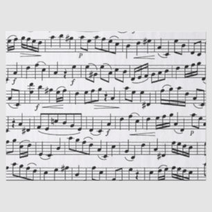Mousseline Feuille Notes de musique Découpage papier Tissu