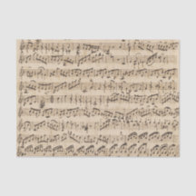 Feuille Vintage manuscrite Musique papier Tissu