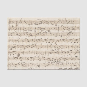 Mousseline Feuille Vintage manuscrite Musique Papier Tissu Be