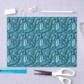 Mousseline Feuilles de papier de tissus bleus (Artisanat)
