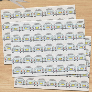 Mousseline Figarations Pale Aqua Figaro Voiture Tissu Papier