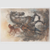 Mousseline Fille et cheval Steampunk 3 Découpage papier (Recto)