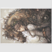 Mousseline Fille et cheval Steampunk 7 Découpage Papier (Recto)