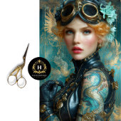 Mousseline Fille Steampunk Tatouage de Dragon Papier Découpag