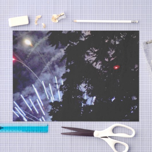 Mousseline Fireworks 1 papier de tissu (Artisanat)