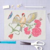 Mousseline Fleur botanique et papier de tissus d'oiseaux (Artisanat)