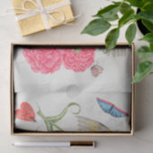 Mousseline Fleur botanique et papier de tissus d'oiseaux (Cadeau)