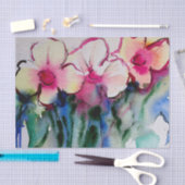 Mousseline Fleurs colorées Papier Tissu (Artisanat)