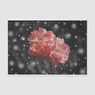 Mousseline Fleurs dans le papier de tissu de neige