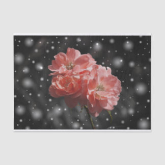 Mousseline Fleurs dans le papier de tissu de neige