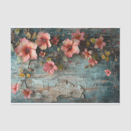 Mousseline Fleurs de papier Mélange de supports (Recto)