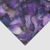 Mousseline Fleurs d'encre violette Déchoupage Papier de tissu (Détail)