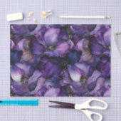 Mousseline Fleurs d'encre violette Déchoupage Papier de tissu (Artisanat)