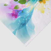 Mousseline Fleurs et nuages Abstraits - Papier Tissu (Détail)