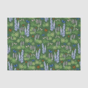 Mousseline Fleurs et papillons découpage papier tissu lupin
