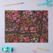 Mousseline Fleurs rouges assorties Papier Tissu (Artisanat)