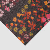 Mousseline Fleurs rouges assorties Papier Tissu (Détail)