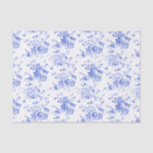 Mousseline Flores bleues sur papier de fond de découpage blan (Recto)