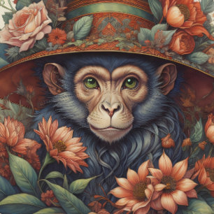 Mousseline Flower Hat cute chimp v10 Tissue paper Tissuepapier