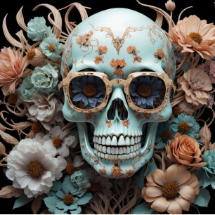 Mousseline Flower skull-papier Tissuepapier