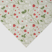 Mousseline Fraises Sauvages (Gris Chaud) - Papier Tissu (Détail)