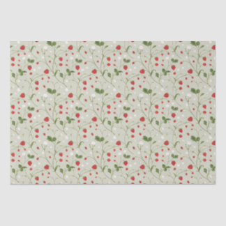 Mousseline Fraises Sauvages (Gris Chaud) - Papier Tissu