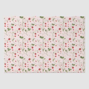 Mousseline Fraises sauvages (lin) - Papier Tissu