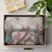 Mousseline Française Rococo Lady avec Bow 1 Découpage papier (Cadeau)