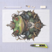 Mousseline Froggie Frog Steampunk, papier de papier de fond d (Artisanat)