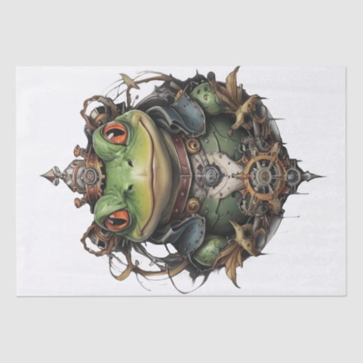 Mousseline Froggie Frog Steampunk, papier de papier de fond d (Recto)