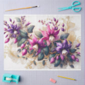 Mousseline Fuchsia Flora Découpage Papier Tissu (Artisanat)