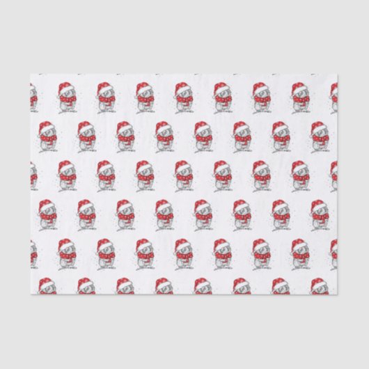 Mousseline Fun Santa hat Penquin Tissu Papier (Recto)