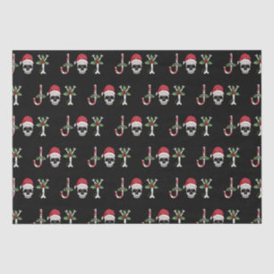 Mousseline Gothique Joie Crâne Noël Fête Tissu Papier