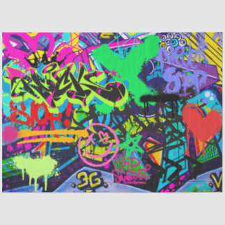 Mousseline Graffiti Mur Urban Vibrant Découpage Papier
