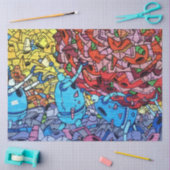 Mousseline Graffiti Urbain 18 Découpage Tissu Papier (Artisanat)